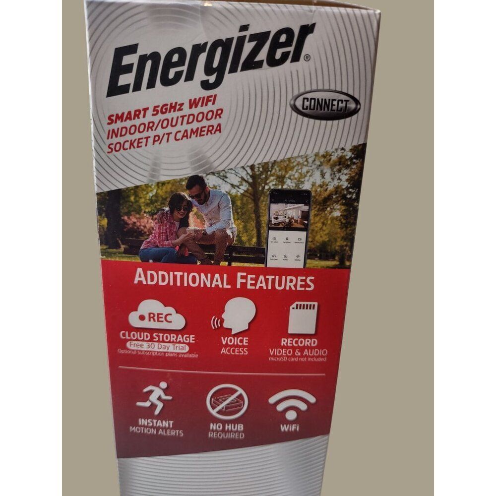 Set of 2 Energizer Smart WIFI Indoor/Outdoor Socket P/T Security Cameras